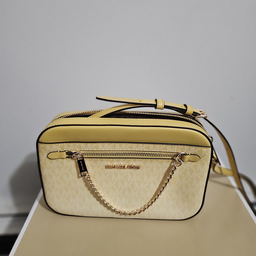 Michael Kors Lemon Crossbody Bag with Gold Accents